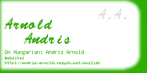 arnold andris business card
